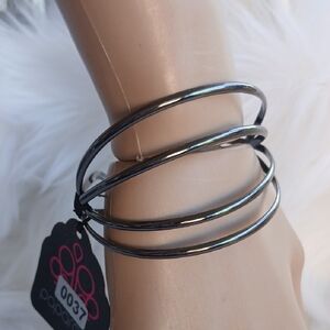 Paparazzi Metallic Silver Triple Band Bracelet